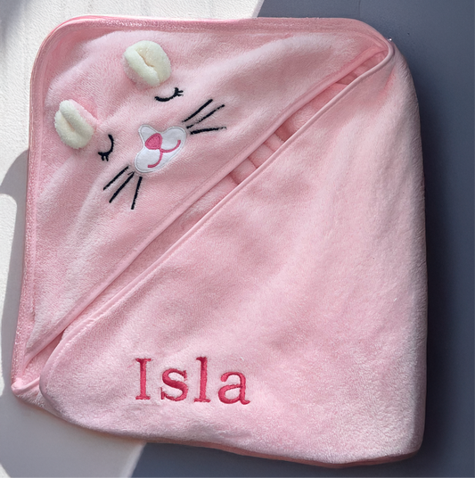 Personalised Animal Hooded Baby Towel