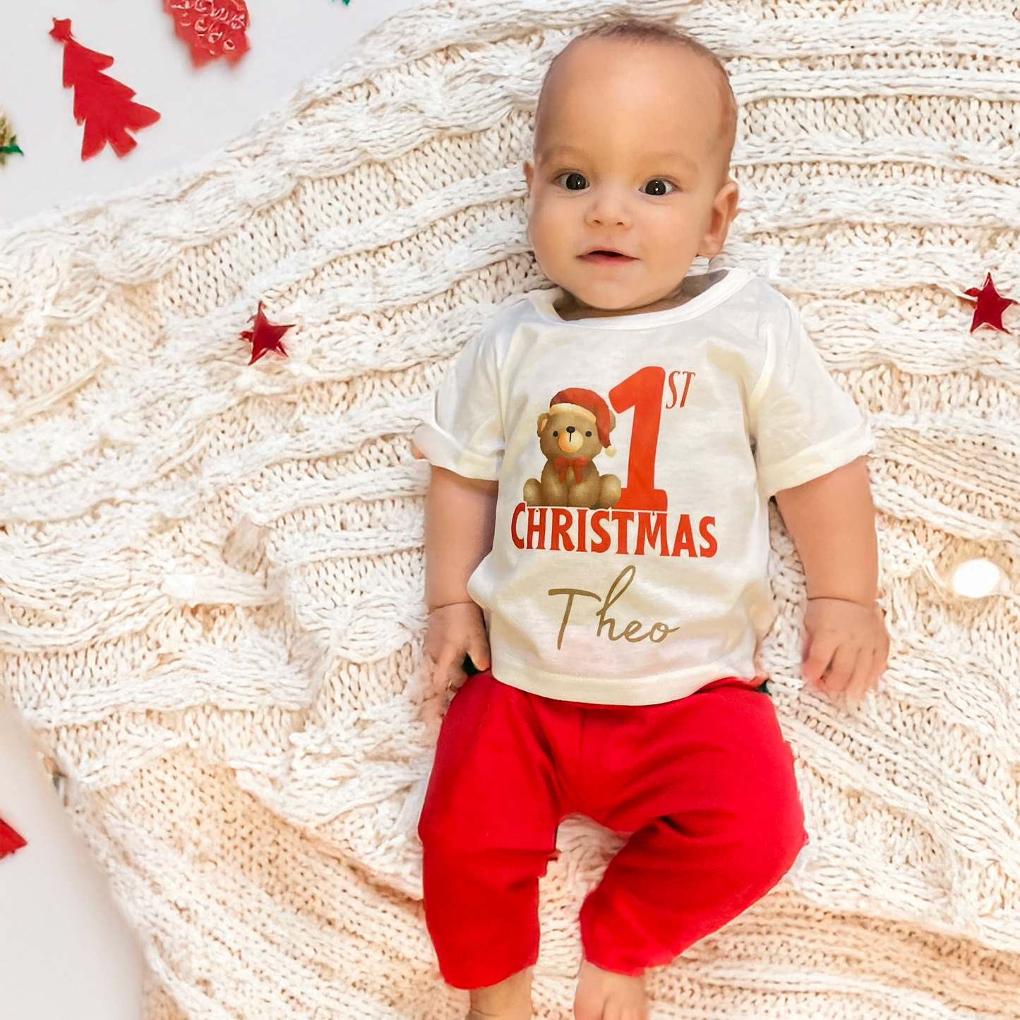 Baby’s First Christmas Personalised Teddy Bear Pyjamas