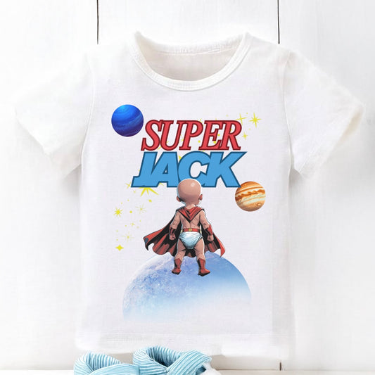 Personalised Super Hero Print T-Shirt