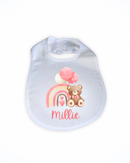 Personalised Pink Teddy Bear Bib