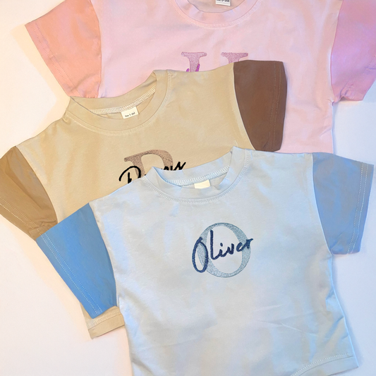 Short Sleeve Oversized TShirt Romper with Personalised Name Embroidery