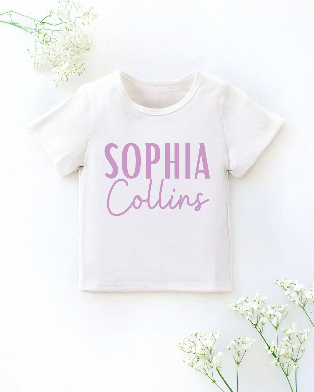 Personalised Lilac Name Design T-Shirt