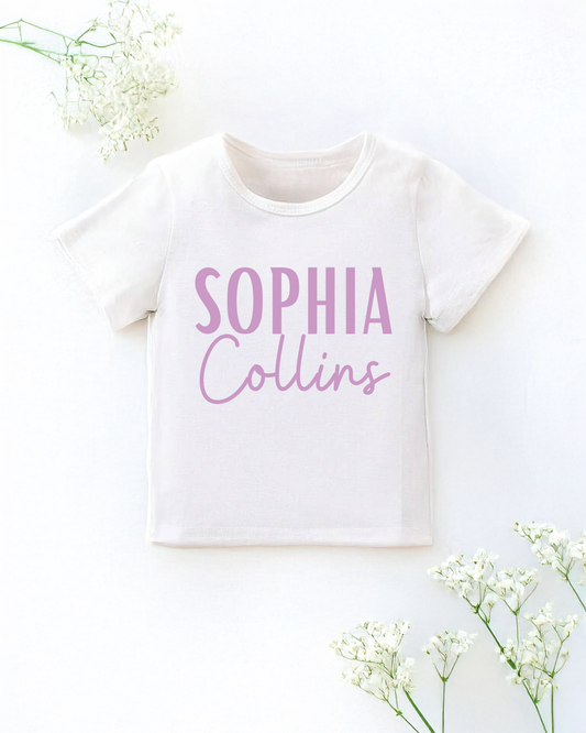 Personalised Lilac Name Design T-Shirt