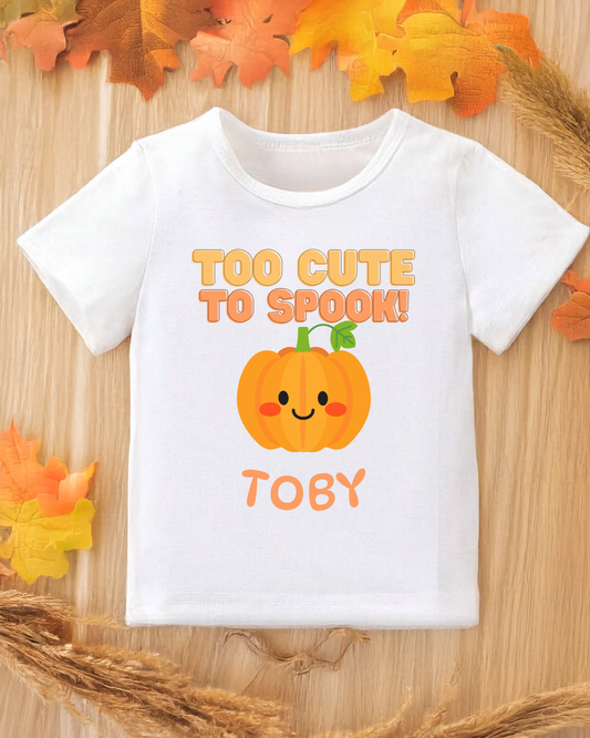 Personalised ‘Too Cute to Spook’ T-Shirt