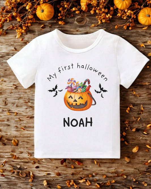 Personalised ‘My First Halloween’ Pumpkin T-Shirt