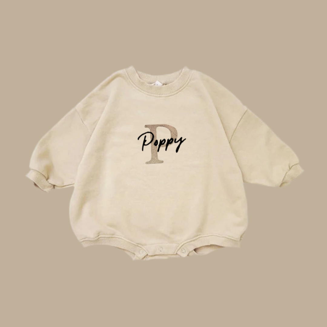Personalised Sweatshirt Romper with Embroidered Name