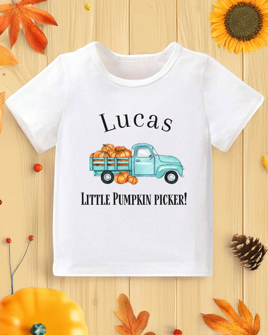 Personalised Little Pumpkin Picker T-Shirt
