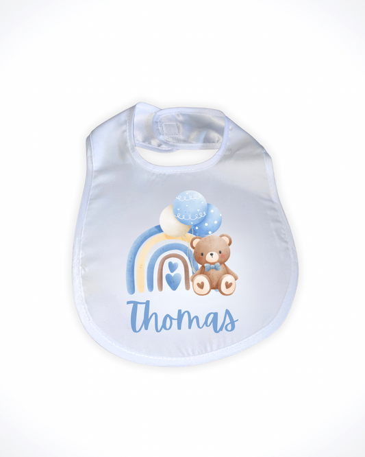 Personalised Blue Teddy Bear Bib
